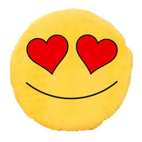 Soft Smiley Emoticon Yellow Round Cushion Pillow Stuffed Plush Toy Doll (Indecent Love)